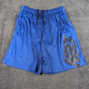 Nike Air Dri Fit Mens Athletic Shorts Blue Black Stripes Gym Mens XL
